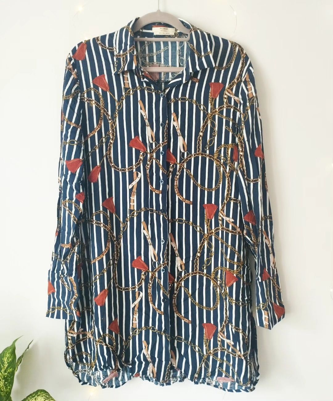 Koszula w paski długa Pull& Bear damska wzory XL 42