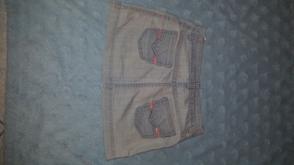 Miniówka spódniczka mini dzins i biala rozm. S