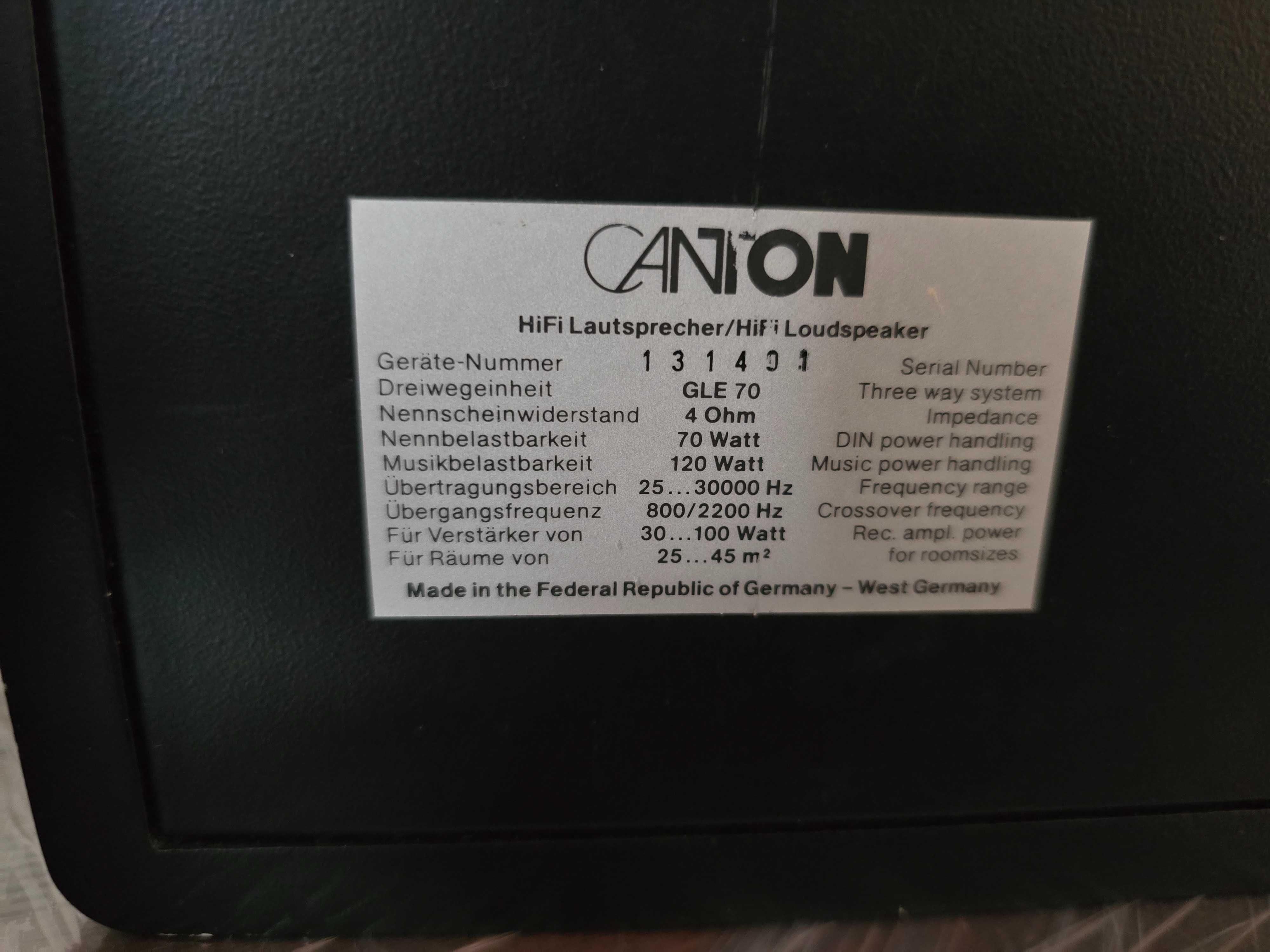 Kolumny Canton gle 70 i model fonum 100