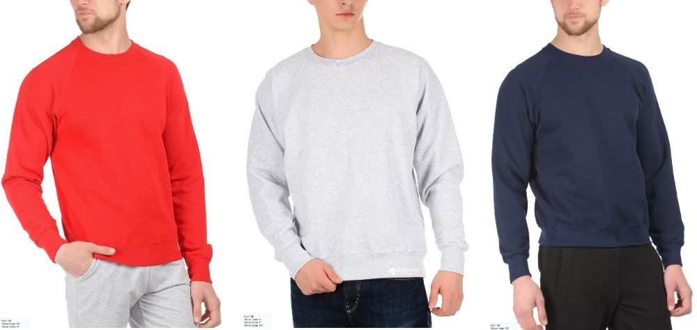 Чоловічий СВІТШОТ на флісі Джемпер Реглан FRUIT OF THE LOOM толстовка