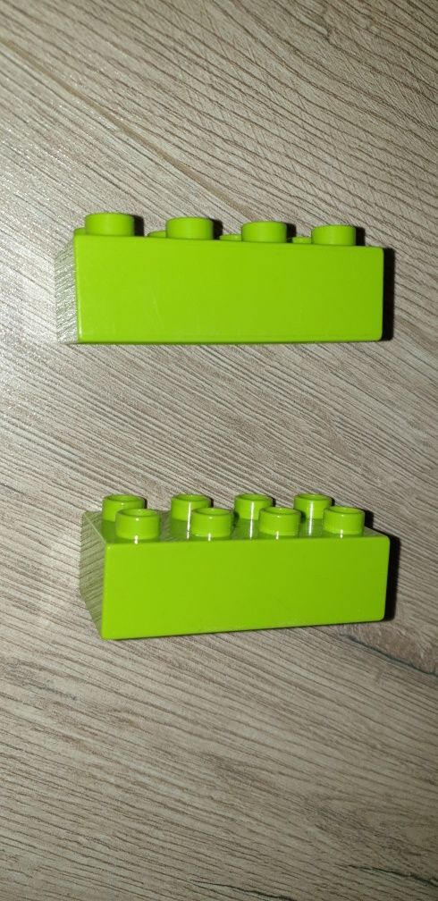 Klocki lego duplo 2x4 grube jasno zielone 2szt
