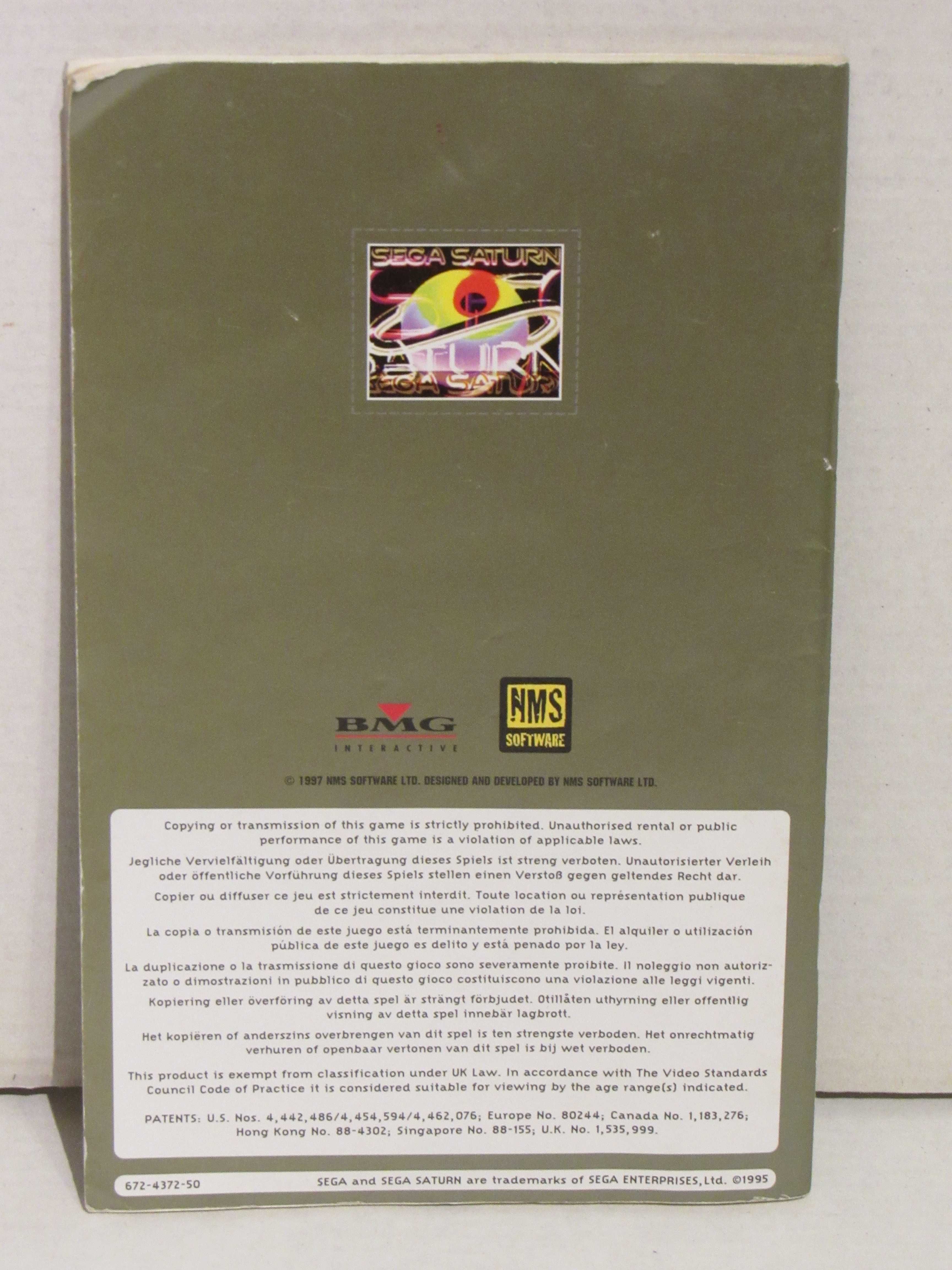 Manual Mass Destruction Sega Saturn