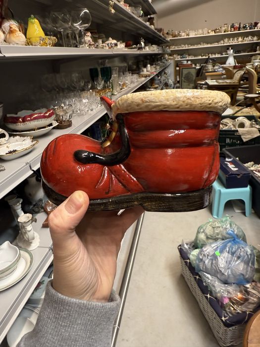 But Świetego Mikołaja świąteczny dekoracja uszkodzona ozdoba