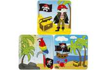 Puzzle dla dzieci - piraci zestaw 3 sztuki