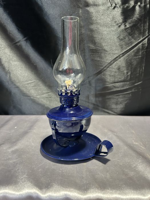 Lampa Naftowa Jak Kaganek, Granatowa, Sprawna