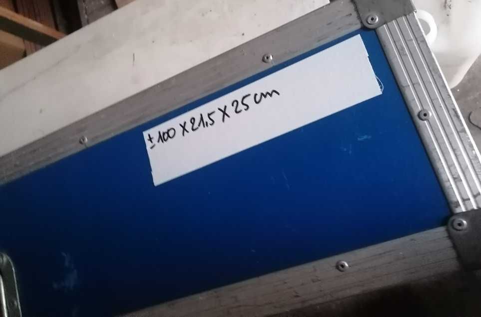 flightcase azul com 100 x 21,5 x 25