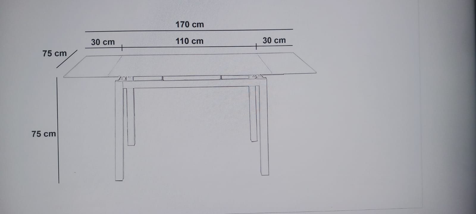 Mesa cozinha extensível em vidro