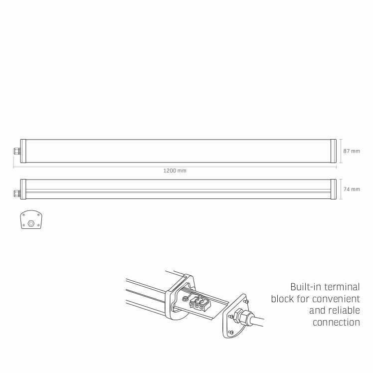 Oprawa liniowa hermetyczna LED Videx 24W/48W 4000K IP65 60cm/120cm