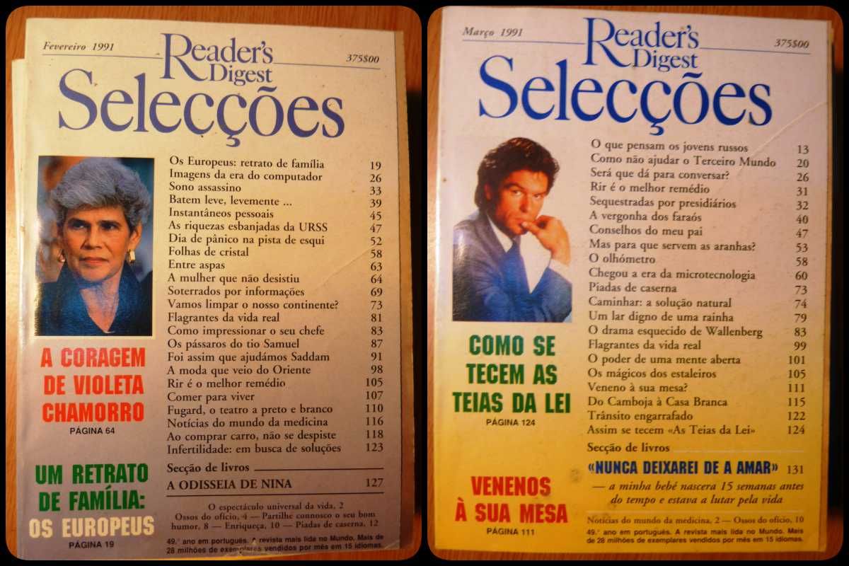 Colecçao 12 revistas Selecções do Readers Digest de 1990/91