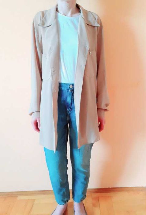 42/44/46/48 Długa koszula bluzka oversize basic real vintage retro