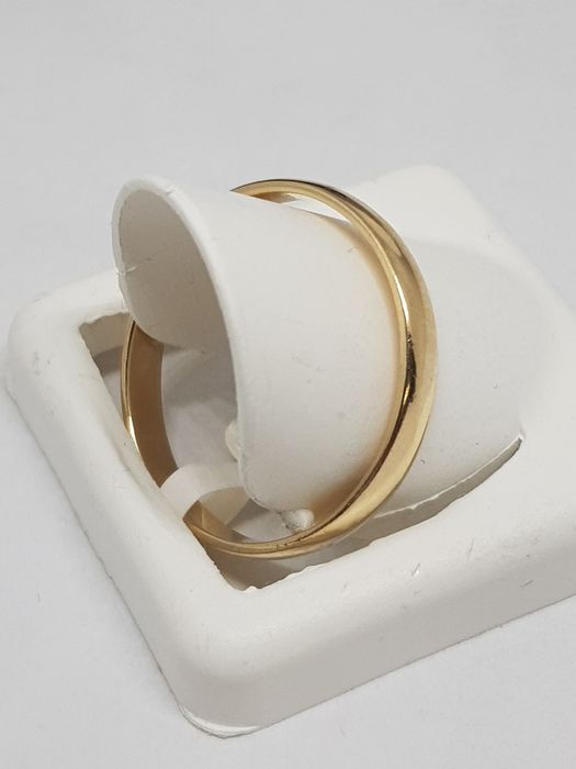 Złota półokrągła obrączka złoto 585 Rozmiar 21