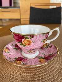 Filiżanka ze spodkiem z porcelany Dusky Pink Royal Albert