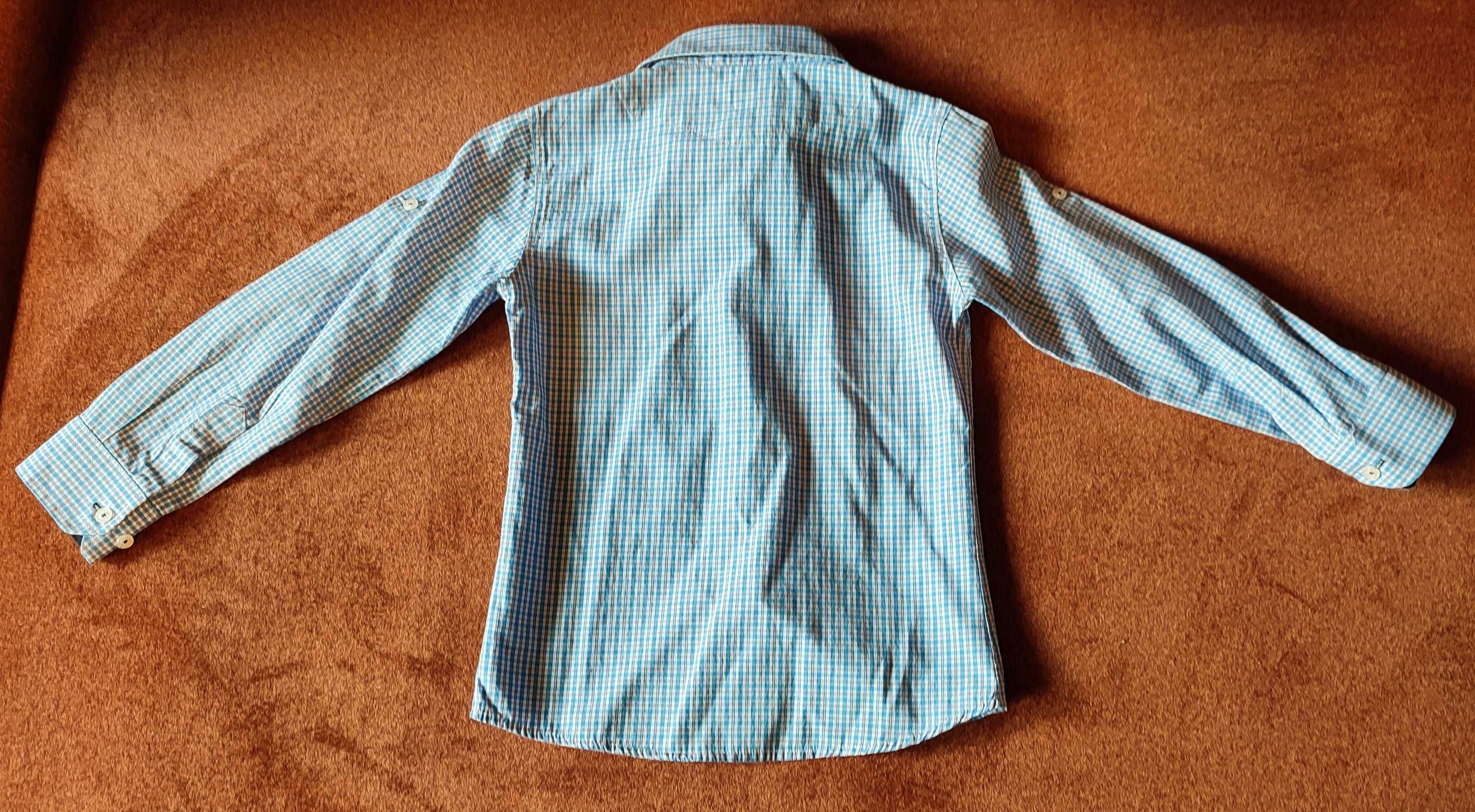 Koszula w niebieską kratę na 6-7 lat