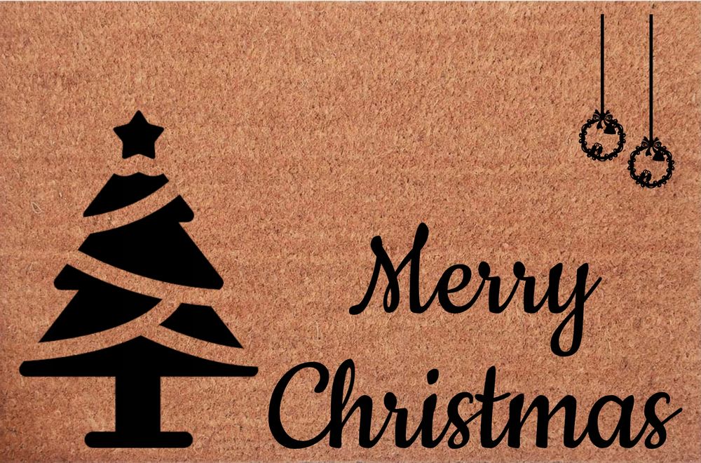 Wycieraczka świąteczka kokosowa pod drzwI Merry Christmas Choinka