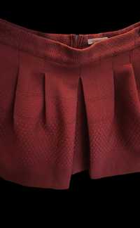 Spódnica mini, rokloszowana bombka bordowa