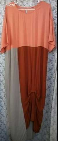 Стильное длинное платье Бохо  батал оверсайз :48-52р