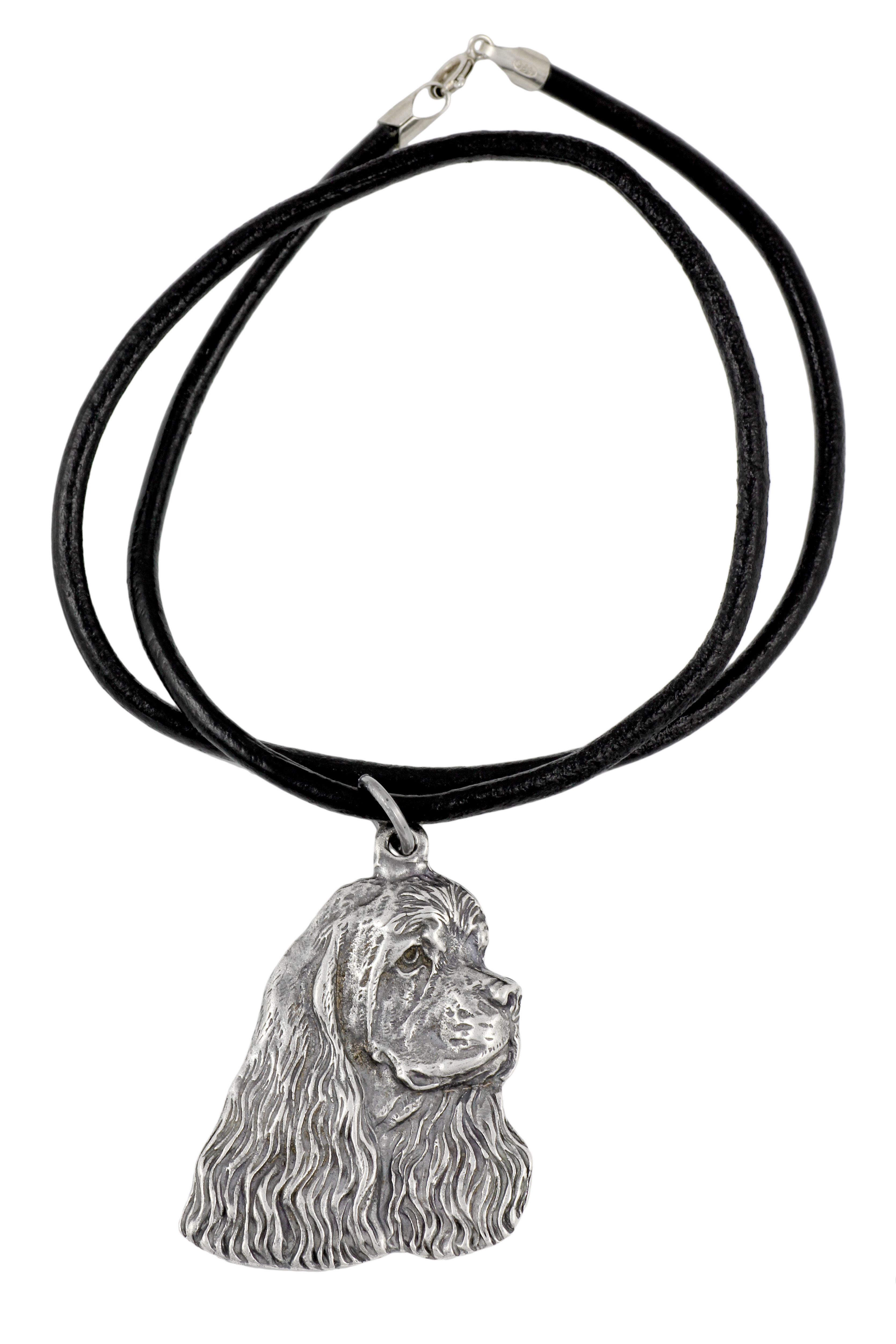 Cocker spaniel amerykański naszyjnik posrebrzany Art-Dog