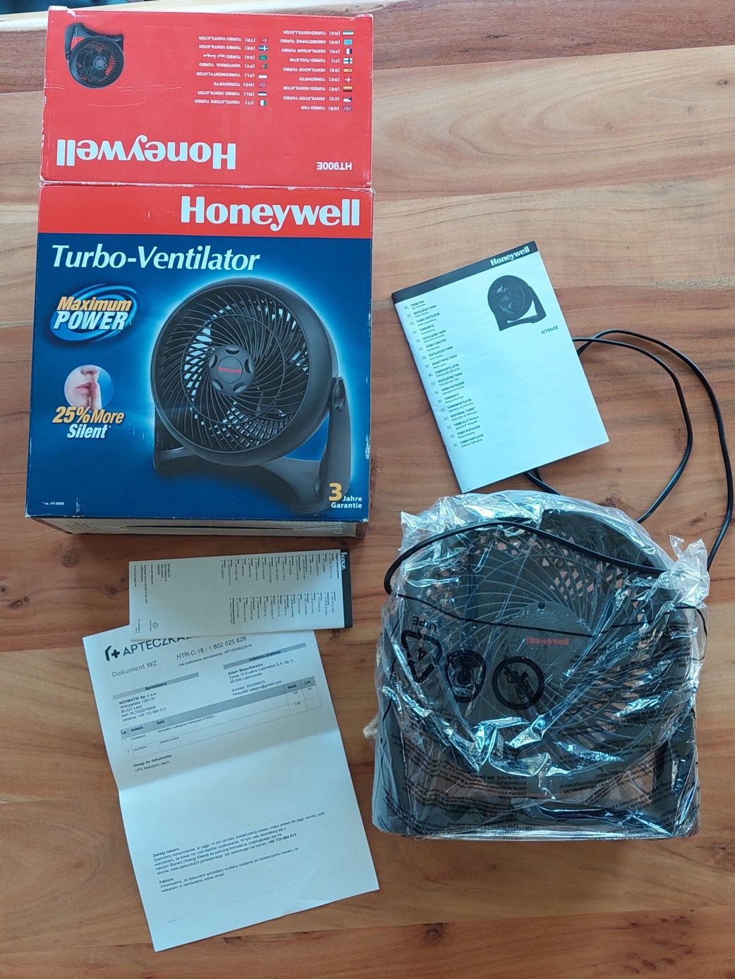 Honeywell HT900E TURBO FAN Cichy wentylator biurkowy
akcesoria