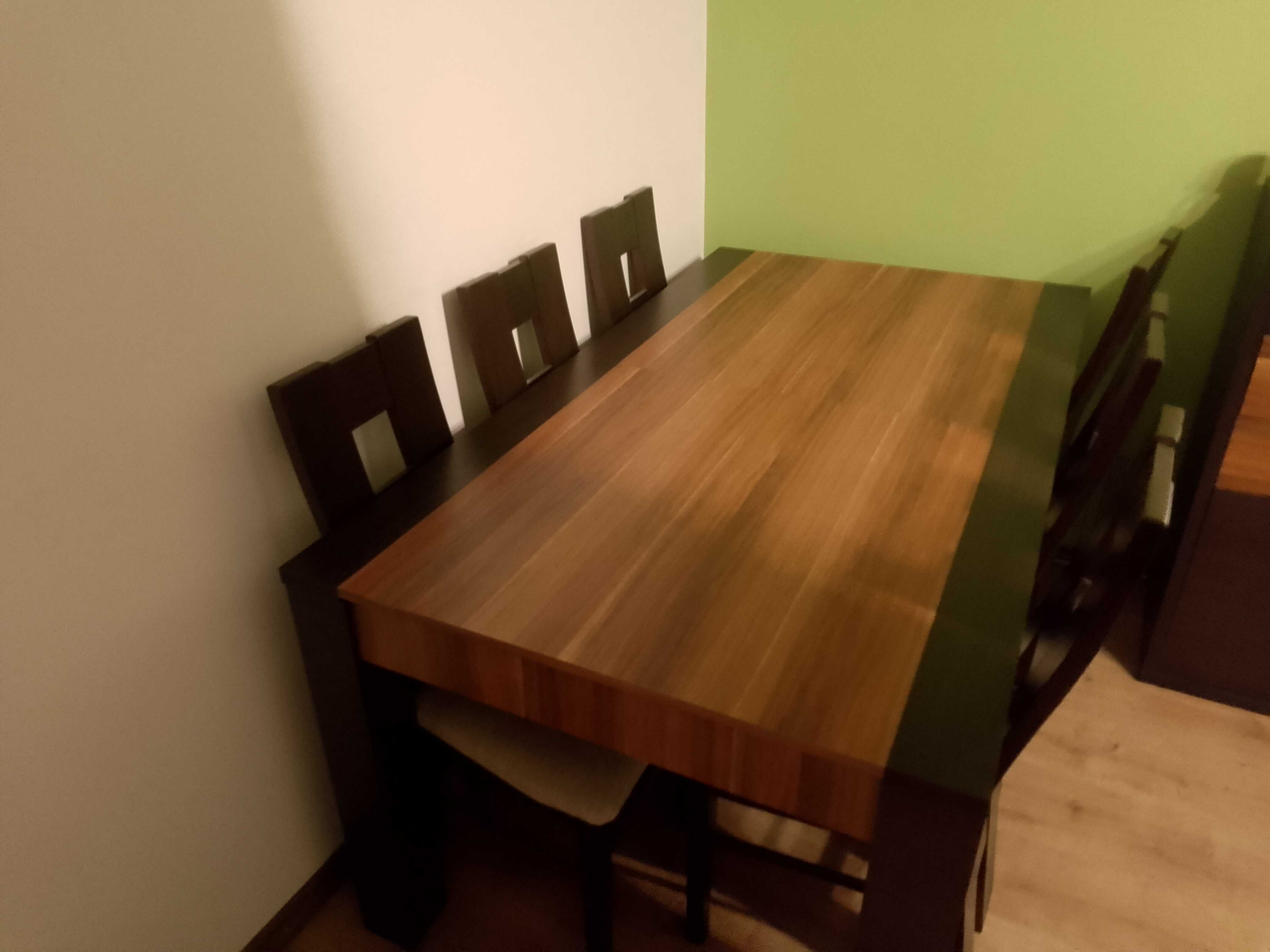 Stół rozkładany do jadalni, 6 krzeseł, komplet do salonu