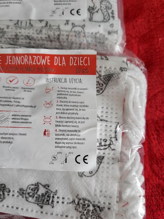 Maseczki ochronne jednorazowe dla dzieci 3 pak po 10 szt.