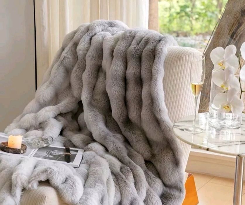 Плед покривало шиншиловий кролик