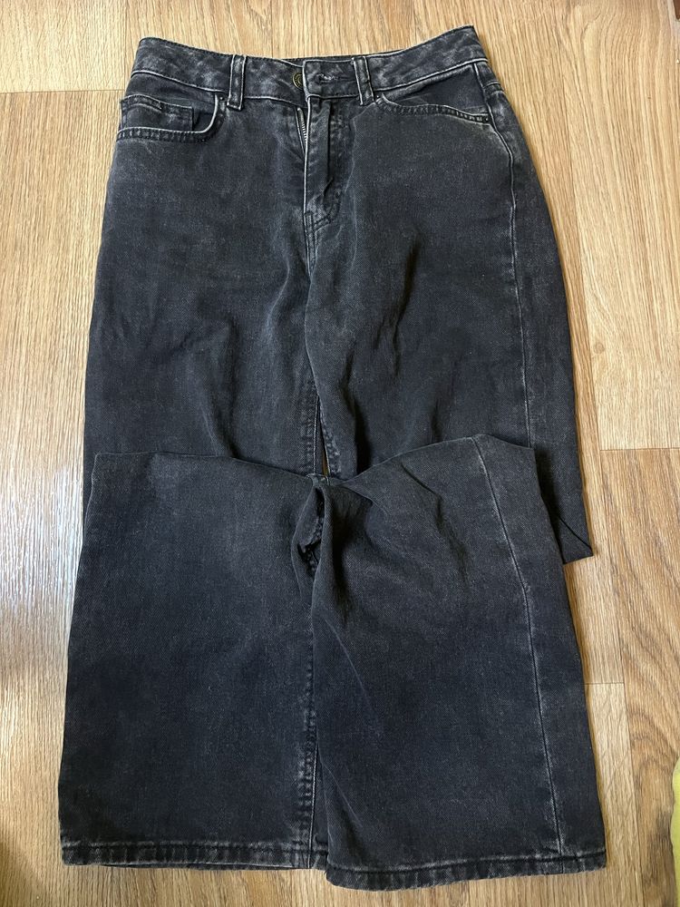 Широкі чорні джинси wide leg