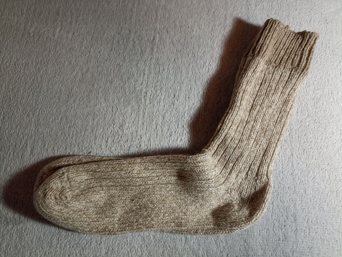 Grube, wełniano- liane, cieplutkie skarpety 100% naturalne 42-44rozmia