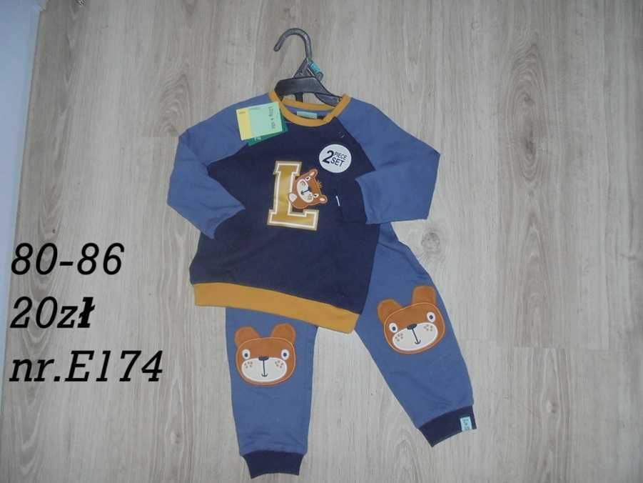 Dres dresik spodenie dresowe bluza zestaw komplet 80-86 NOWE