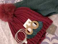 Look 4 em 1 gorro/gola/brincos/pulseira