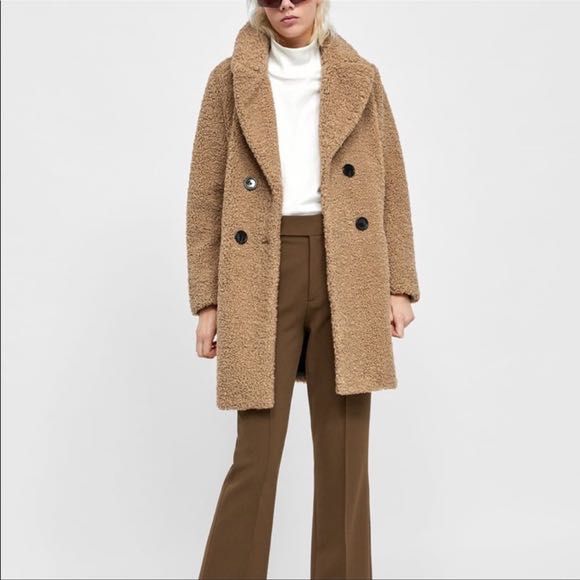 Шубка  Zara Тедді овчина L/40