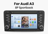 Auto Rádio Android Audi A3 8P S3 RS3 de: 2003 a 2011 / 2GB por 32GBb