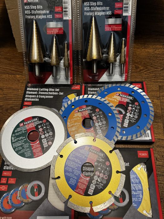 Конусные ступенчатые сверла из ГЕРМАНИИ. Parkside, 3 шт