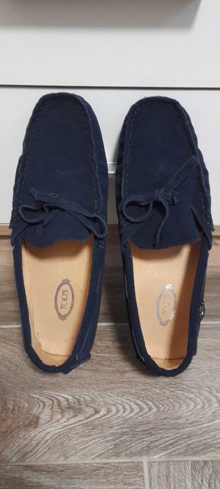 Tod's trzewiki półbuty męskie rozmiar 42 granat skóra natural