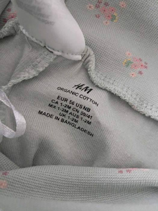 Spodnie niemowlęce dziewczęce kwiatki kwiatuszki H&M