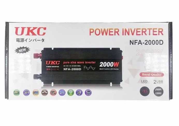 2000W Чистый синус 12V/220v DC/AC Инвертор Преобразователь для котла