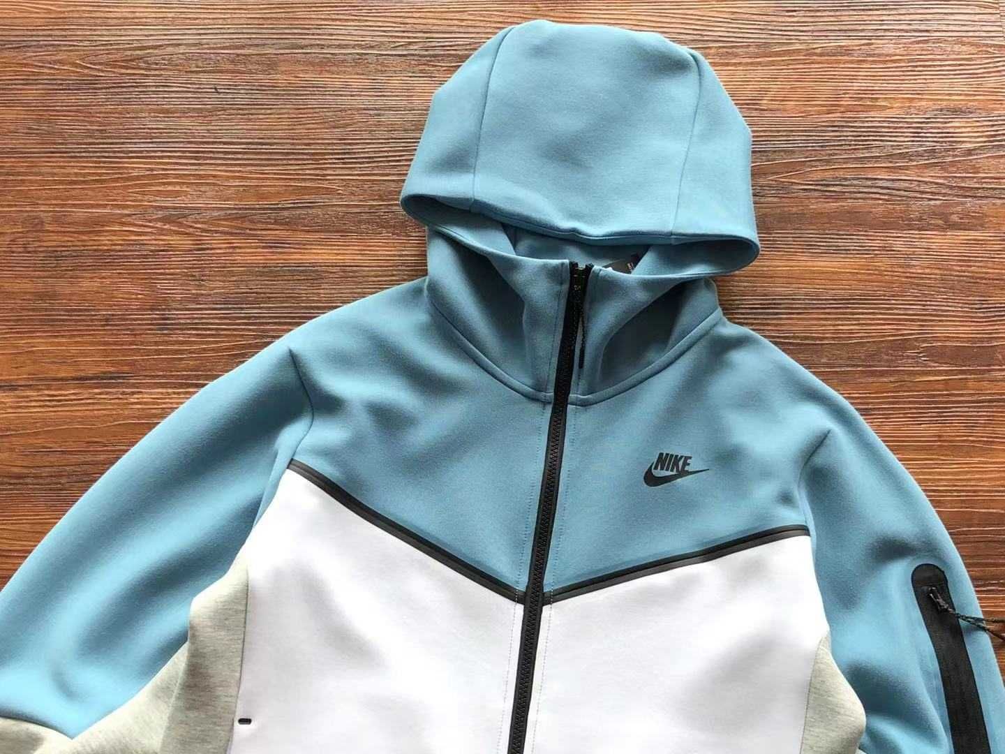 Зіп худі Nike tech fleece біло голубий найк теч фліс S-XL