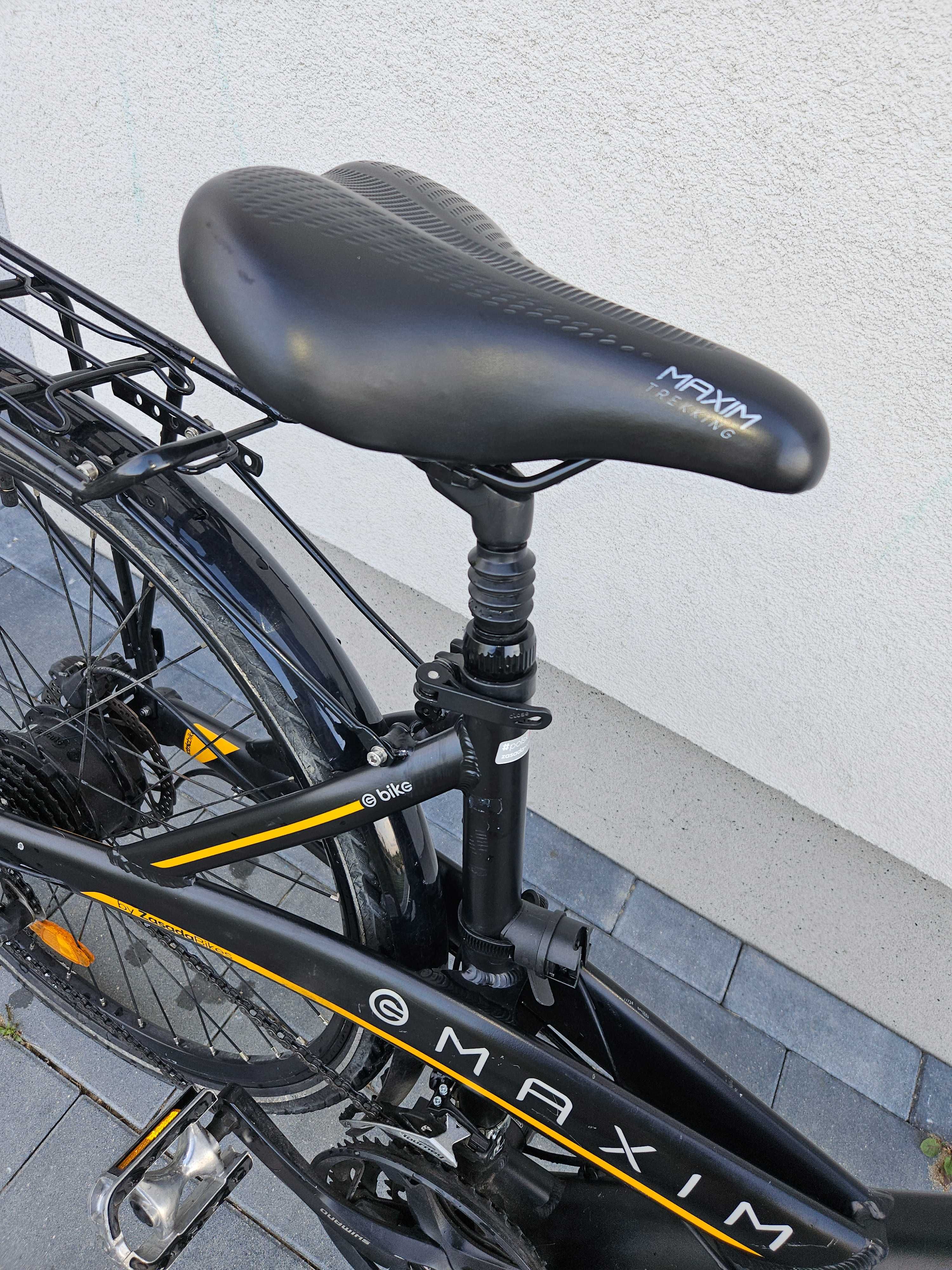 Rower elektryczny Maxim Locus silnik Bafang, osprzęt Shimano