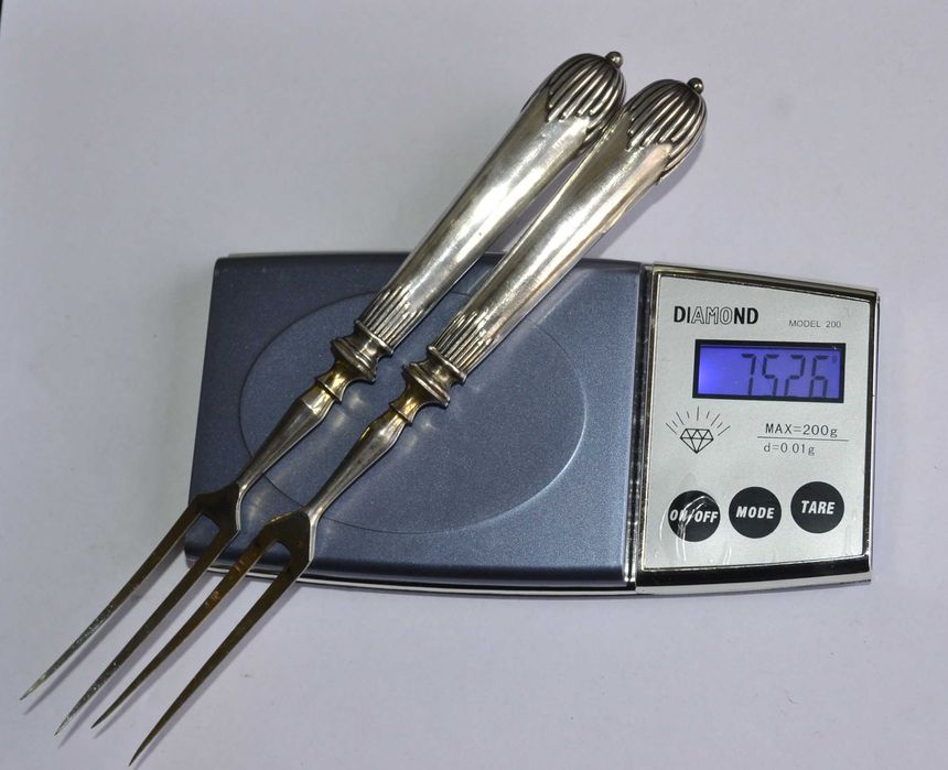 2 Garfos Antigos em Prata, 75g