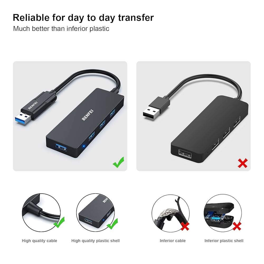USB-хаб BENFEI USB 3.0, USB-C HUB, 2-в-1