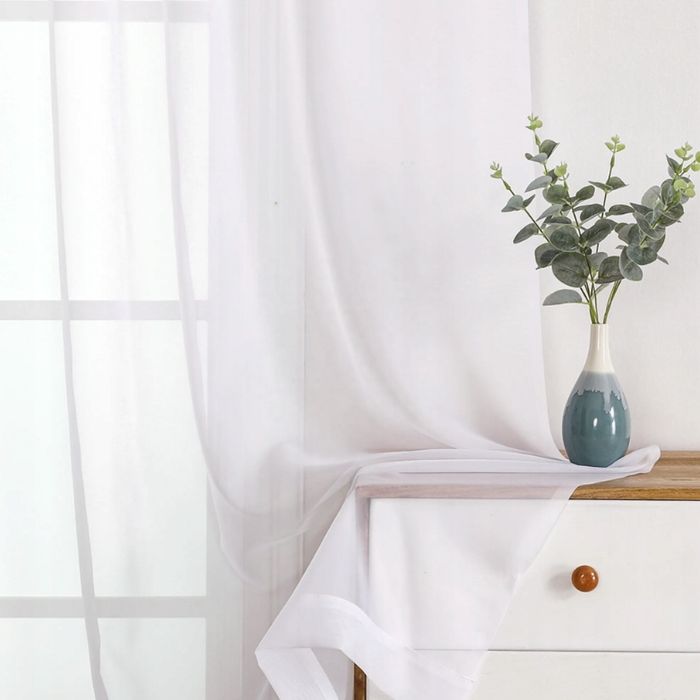 Firana Gotowa Na Taśmie Woal Żabki 145X240 Biała