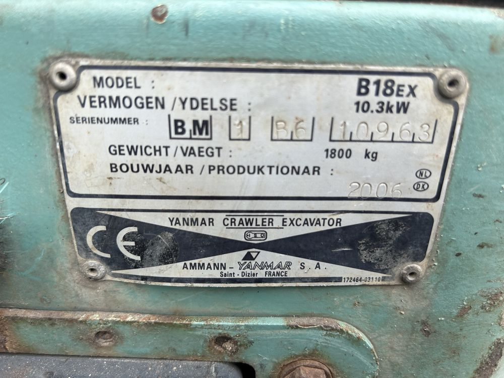 Minikoparka Yanmar B 18 ex 20006 r