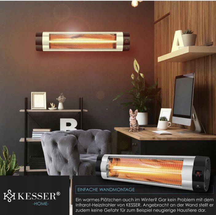 Promiennik podczerwieni o mocy 2500 W ze zdalnym sterowaniem KESSER