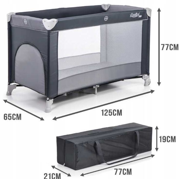 Łóżeczko Kojec Turystyczne Składane Idealne do Podróży 2w1 Bezpieczne