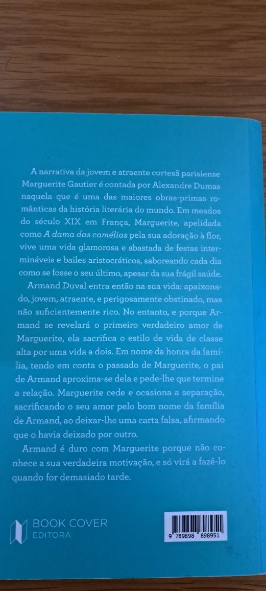 Livro "A dama das camélias " Alexandre Dumas