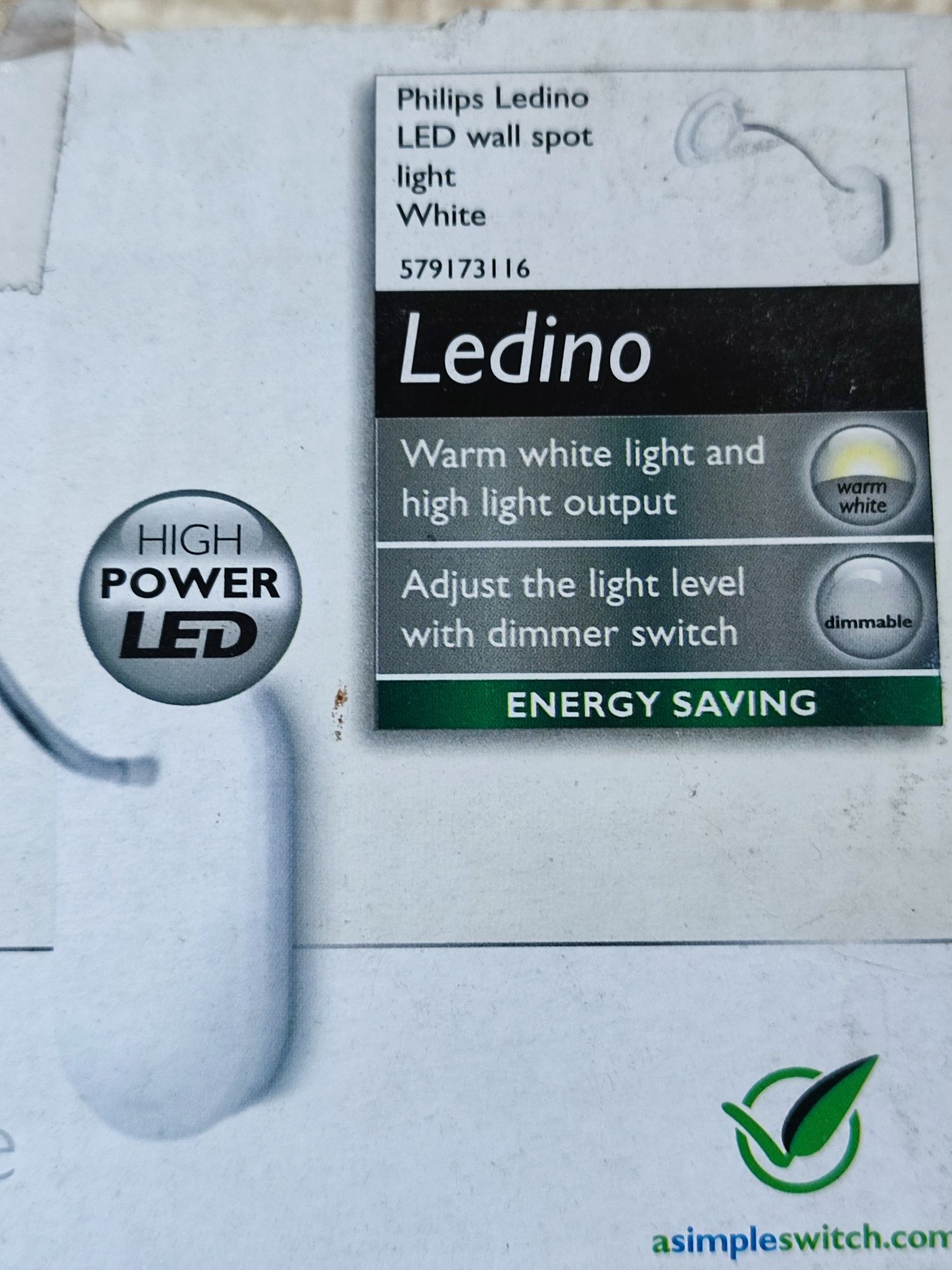 Philips Ledino 7.5W - lampka ścienna LED