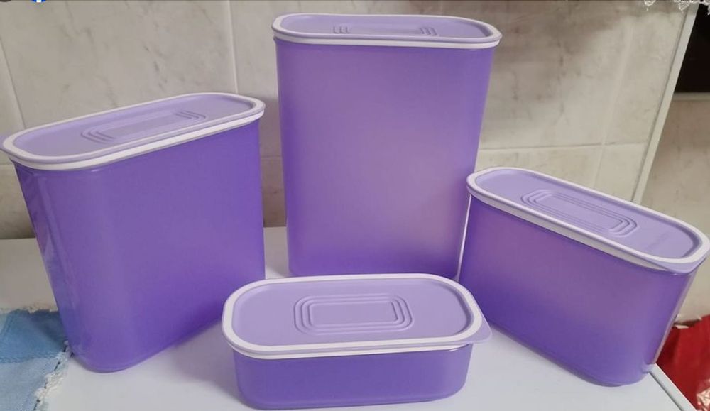 Conjunto 4 Caixas (320ml + 800ml + 1.25L + 1.7L) Despensa Tupperware
