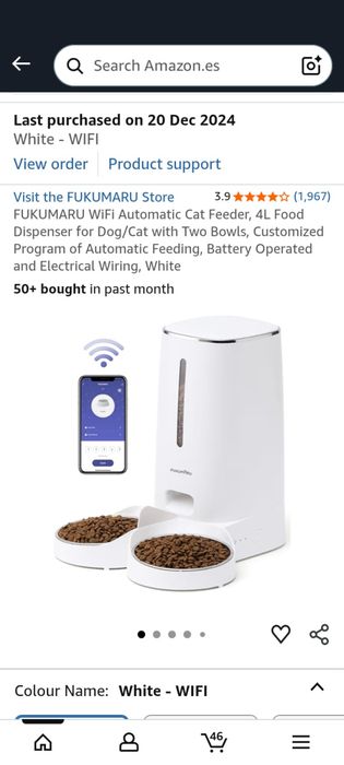 Fukumaru automatic double pet feeder4L with wifi