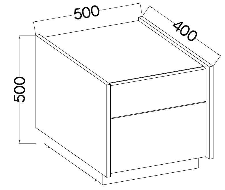 Stolik nocny 801  KODI 2S beż piaskowy/ orzech okapi