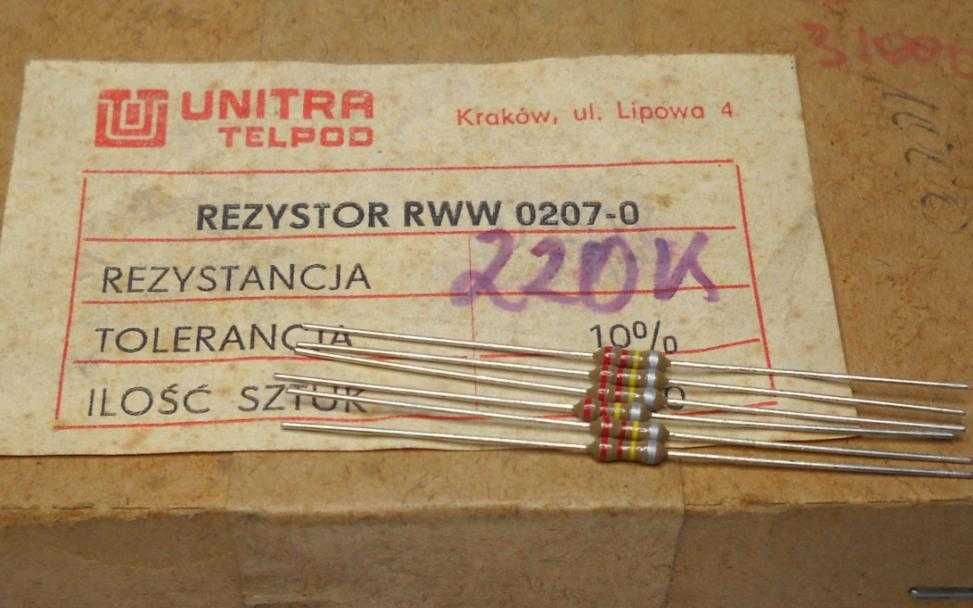 Rezystor RWW  220k Unitra TELPOD _10szt.