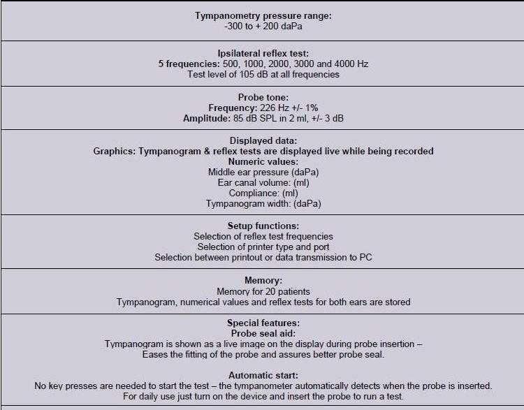 Tympanometr Oscilla-TSM-300 + drukarka